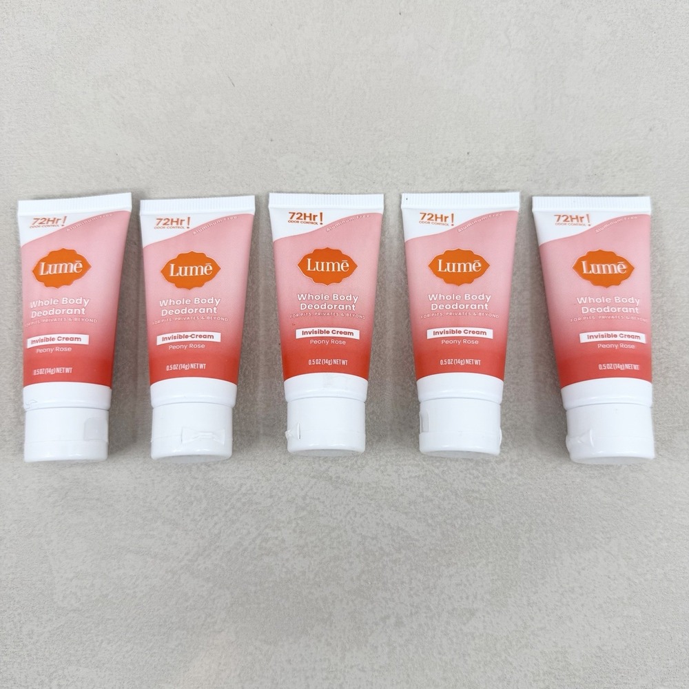 Lume Whole Body Deodorant 5 Pack Sampler Invisible Cream Minis NEW AND SEALED